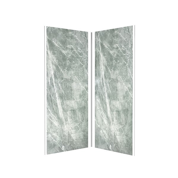 AURLANE - Pack de 2 Panneaux Muraux Pierre Artic Green 90+90x210 cm avec Profilés ANODISE BRILLANT - STONE'IT - large