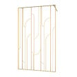 AURLANE - Paroi de douche à l'italienne 120x195cm Sérigraphie Art Déco Arrondie - Or Brossé - GATSBY - vignette