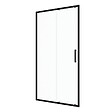 AURLANE - Porte de douche coulissante 100x200 cm - Verre transparent - Profilé Noir - CRUSH - vignette