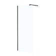 AURLANE - Paroi de Douche 80x195 cm en Verre Trempé 5 mm - Finition Noire - DARK ELEMENTARY - vignette
