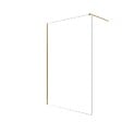 AURLANE - Paroi de Douche 120x195 cm en Verre Trempé 5 mm - Finition Or Brossé - GOLD ELEMENTARY - vignette
