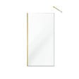 AURLANE - Paroi de Douche 100x200cm Verre Transparent - Barre de Fixation Extensible et Profil Or Brossé - vignette