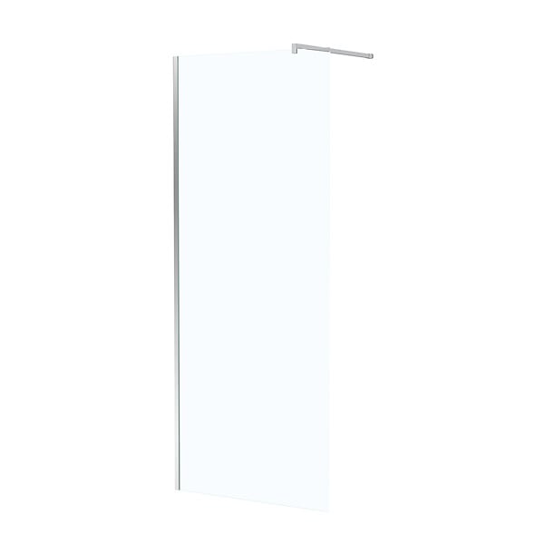 AURLANE - Paroi de Douche 80x195 cm en Verre Trempé 5 mm - Finition Chromé - CHROMED ELEMENTARY - large
