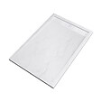 AURLANE - Receveur en acrylique Blanc Effet Pierre 80x120x4 cm + Grilles Linéaires Chrome et Blanche Mate - vignette