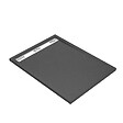 AURLANE - Receveur en acrylique Gris Effet Pierre 90x120x4 cm - Grille Linéaire Chrome - METEORA - vignette