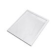 AURLANE - Receveur en acrylique Blanc Effet Pierre 80x100x4 cm + Grilles Linéaires Chrome et Blanche Mate - vignette
