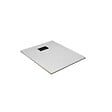 AURLANE - Receveur de douche Blanc Effet Pierre 80x100 cm et Grille décor Linéaire Noire Mate - vignette