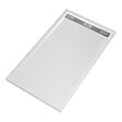 AURLANE - Receveur en acrylique Blanc 90x140x5 cm - Grille Linéaire Chrome - WHITENESS II - vignette