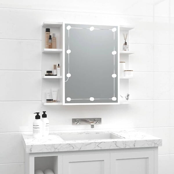VIDAXL - vidaXL Armoire à miroir avec LED Blanc 70x16,5x60 cm - large