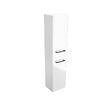 AURLANE - Colonne de salle de bain blanche 30x35x150 cm - 2 portes blanches poignees noir mat - STRUCTURA P015 - vignette
