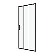 AURLANE - Porte de douche pivotante type industriel - 80x200cm - PROFILE NOIR MAT - verre 6mm - vignette