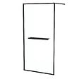 AURLANE - Paroi de Douche Noir Mat 100x200cm - Porte-serviette et étagère - DARK CONTOURING SHELF - vignette