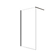 AURLANE - Paroi de Douche 90x200cm en Verre Trempé Transparent 8mm Anticalcaire - Profilé Noir Mat - LINA - vignette