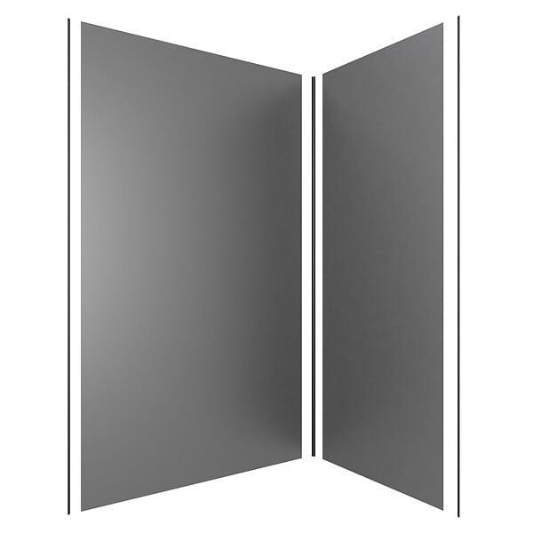 AURLANE - LOT de 2 Panneaux Muraux Aluminium GRIS 90+120x210 cm avec Profilés NOIR MAT - WALL'IT - large