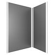 AURLANE - LOT de 2 Panneaux Muraux Aluminium GRIS 90+120x210 cm avec Profilés NOIR MAT - WALL'IT - vignette