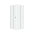 AURLANE - Portes de Douche en Angle 80x80x190 cm - Motifs carrés - Profilés Blanc - WHITE CUBE - vignette