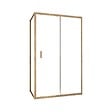 AURLANE - Porte de Douche Coulissante et Retour 120x90x200cm - Profilés Alu Effet Bois - Verre Trempé 6mm - vignette