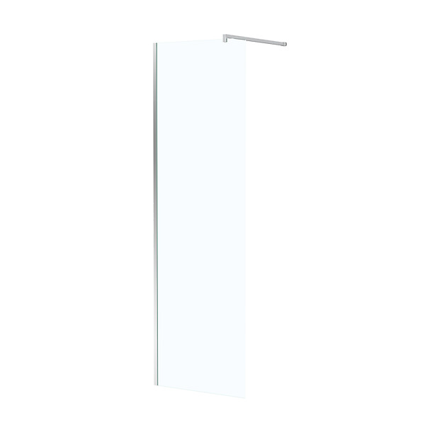 AURLANE - Paroi de Douche 60x195 cm en Verre Trempé 5 mm - Finition Chromé - CHROMED ELEMENTARY - large