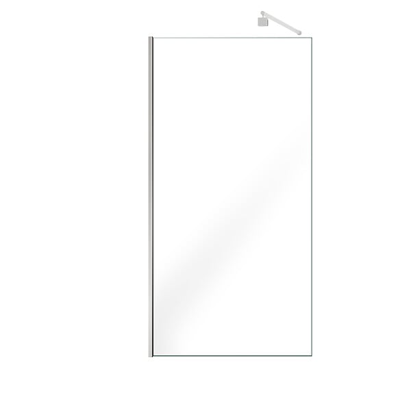 AURLANE - Paroi de Douche 100x200cm Verre Transparent - Barre de Fixation Extensible et Profil Chrome - large