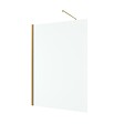 AURLANE - Paroi de Douche 140x200cm Verre Transparent - Barre de Fixation Extensible et Profil Or Brossé - vignette