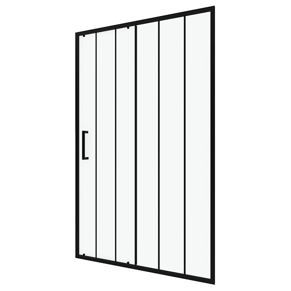 AURLANE - Porte de douche 120x200 cm - Verre sérigraphié - Profilé Noir - CRUSHX - large
