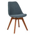 ATMOSPHERA - Chaise vintage avec accoudoirs - Tissu bleu - Hêtre 46cm - vignette