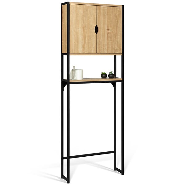 ID MARKET - Meuble étagère dessus WC placard DETROIT design industriel - large