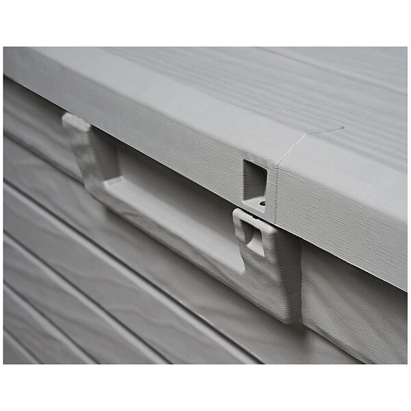 TOOMAX - Coffre de Jardin Résine 550 Litres GRIS Effet bois FLORIDA 147 x 72 x 60 cm Haute résistance UV TOOMAX - large