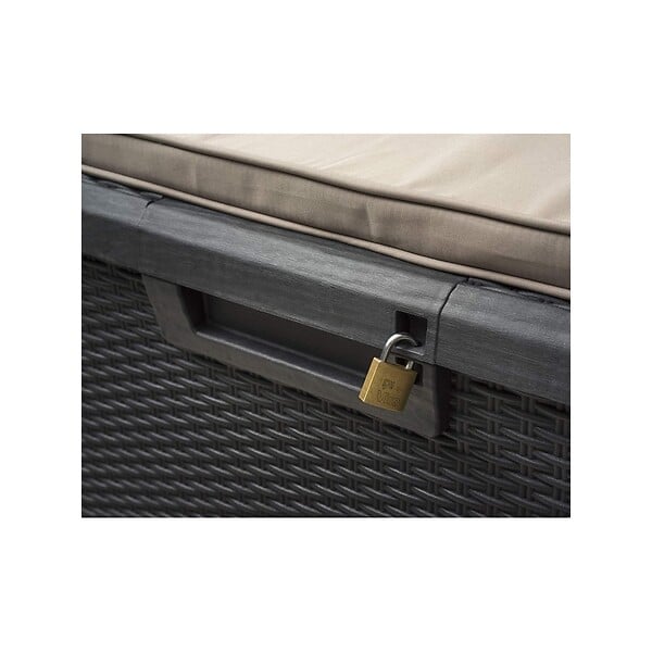 TOOMAX - Coffre de jardin en résine 560 Litres Gris Anthracite Cousin inclus Effet rotin L147xP72xH65 cm TOOMAX - large