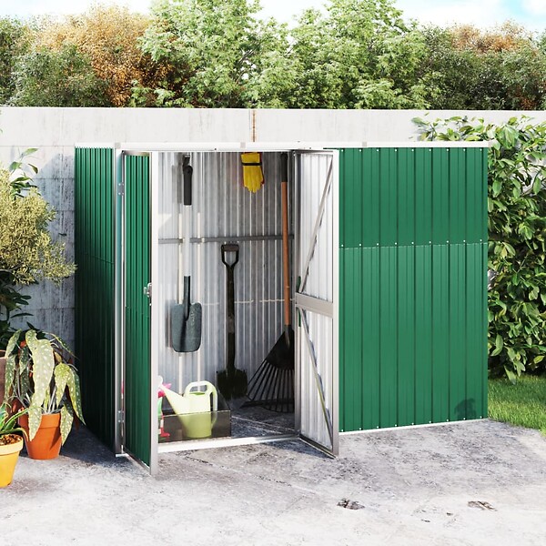 VIDAXL - vidaXL Abri à outils de jardin Vert 225x89x161 cm Acier galvanisé - large