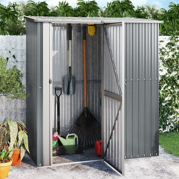 VIDAXL - vidaXL Abri de jardin Gris 180,5x97x209,5 cm Acier galvanisé - large