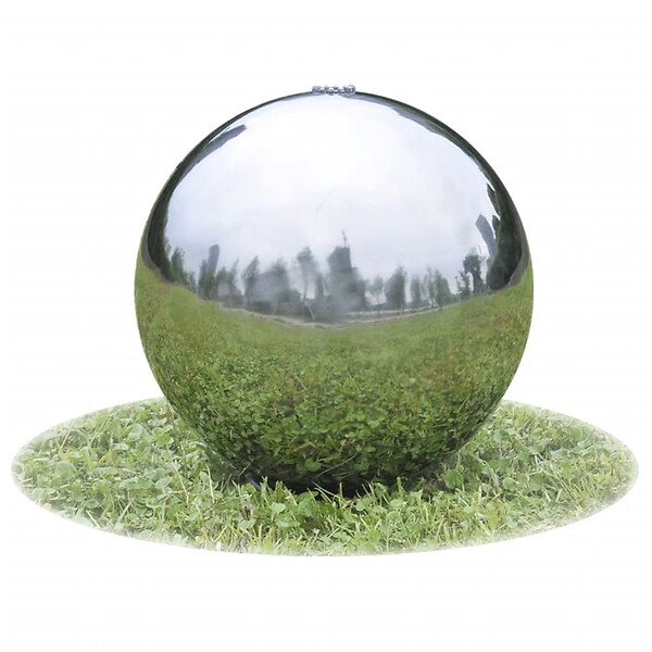 VIDAXL - vidaXL Sphère de fontaine de jardin avec LED Acier inoxydable 20 cm - large