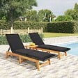 VIDAXL - vidaXL Chaises longues et coussins lot de 2 Résine tressée et acacia - vignette