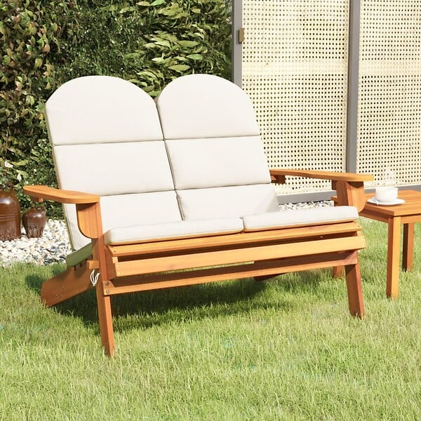 VIDAXL - vidaXL Banc de jardin Adirondack et coussins 126 cm bois massif acacia - large