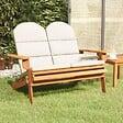 VIDAXL - vidaXL Banc de jardin Adirondack et coussins 126 cm bois massif acacia - vignette