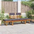 VIDAXL - vidaXL Chaise longue avec coussin 2-en-1 190 cm Bois solide d'acacia - vignette