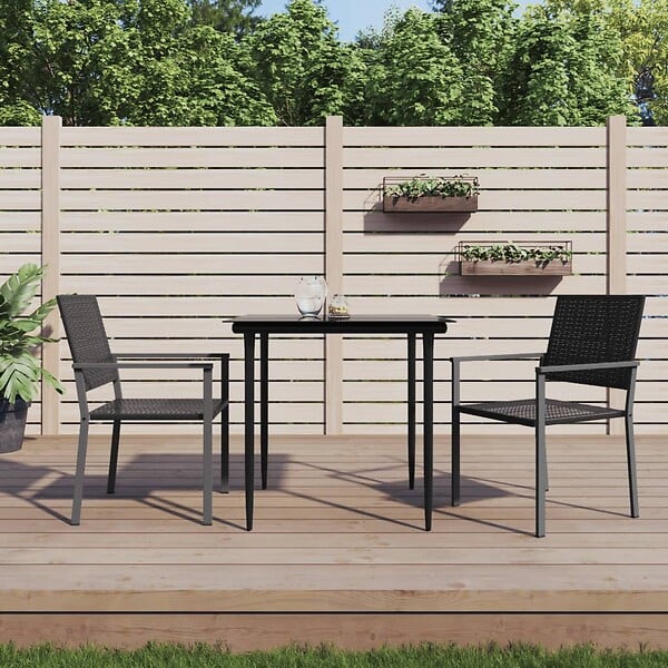 VIDAXL - vidaXL Chaises de jardin lot de 2 noir 54x62,5x89 cm résine tressée - large