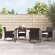 VIDAXL - vidaXL Chaises de jardin avec coussins lot de 4 Résine tressée Noir - vignette
