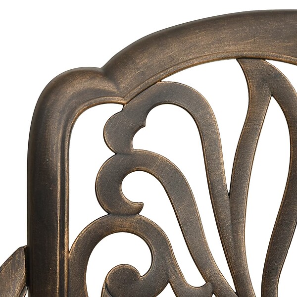 VIDAXL - vidaXL Chaises de jardin lot de 2 Aluminium coulé Bronze - large