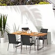 VIDAXL - vidaXL Chaises de jardin 4 pcs Acier et textilène Noir - vignette