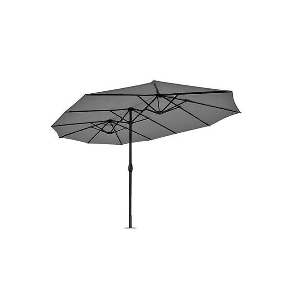 KZ GARDEN - Parasol de jardin double Gris 450 x 265 x H 240cm Mât Ø48mm Toile polyester 180gr/m2 Robuste KZ GARDEN - large