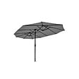 KZ GARDEN - Parasol de jardin double Gris 450 x 265 x H 240cm Mât Ø48mm Toile polyester 180gr/m2 Robuste KZ GARDEN - vignette