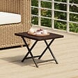 VIDAXL - vidaXL Table pliable marron 45x35x32 cm résine tressée - vignette