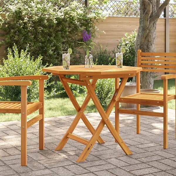 VIDAXL - vidaXL Table pliable de jardin 85x85x76 cm Bois de teck solide - large
