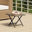 VIDAXL - vidaXL Table pliable gris 45x35x32 cm résine tressée - vignette