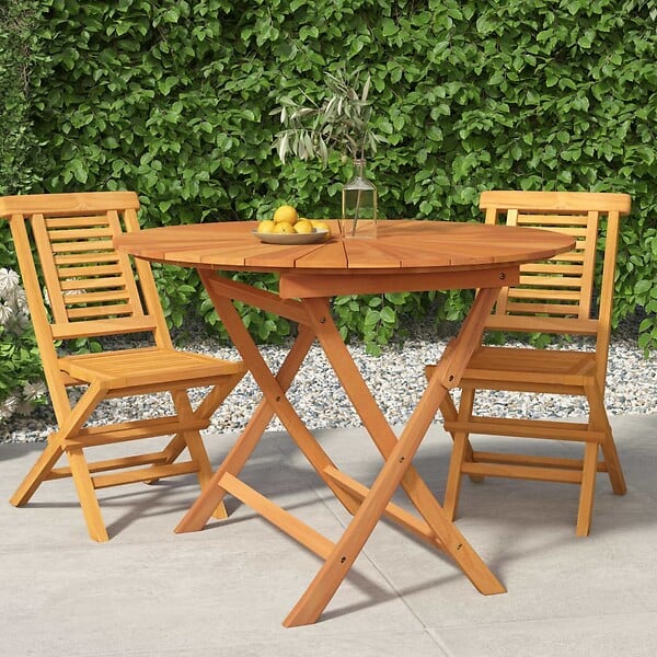 VIDAXL - vidaXL Table pliable de jardin Ø 85x75 cm bois massif de teck - large