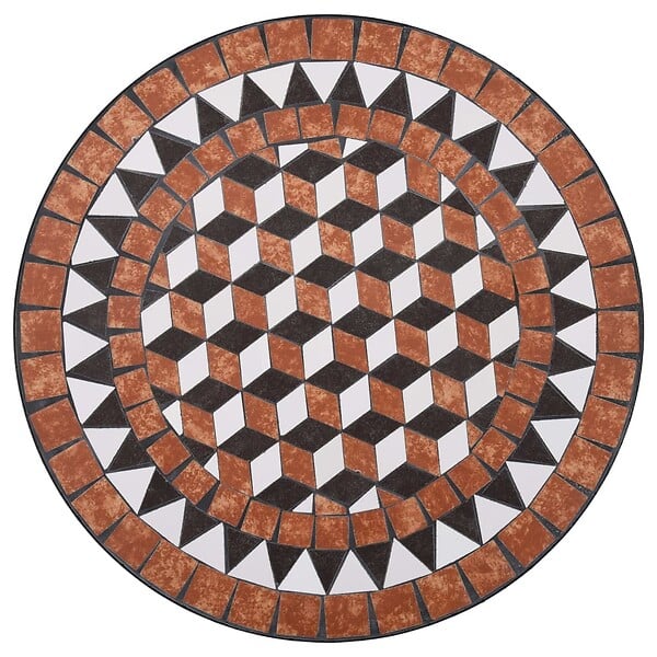 VIDAXL - vidaXL Table de bistro mosaïque Marron 60 cm Céramique - large