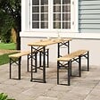 VIDAXL - vidaXL Table à bière pliable 170x50x75/105 cm bois massif de sapin - vignette
