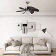 VIDAXL - vidaXL Ventilateur de plafond avec lampe 76 cm Marron foncé - vignette