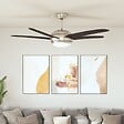 VIDAXL - vidaXL Ventilateur de plafond orné avec lampe 128 cm Marron - vignette